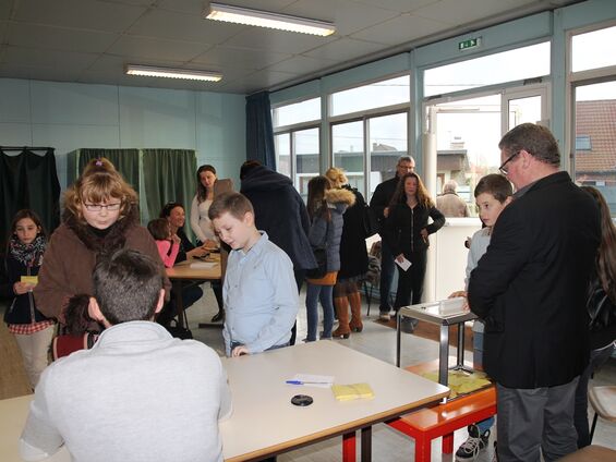 Pic d'affluence au bureau de vote