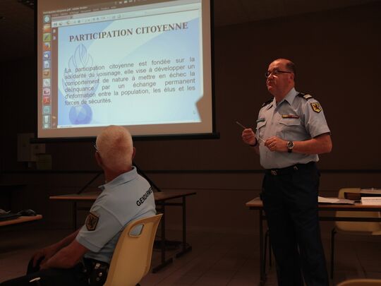 La gendarmerie lors de la réunion d'information sur la convention Voisins Vigilants